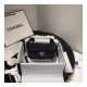 Chanel Tweed Flap Bag With Large Pearl Handle AS0593