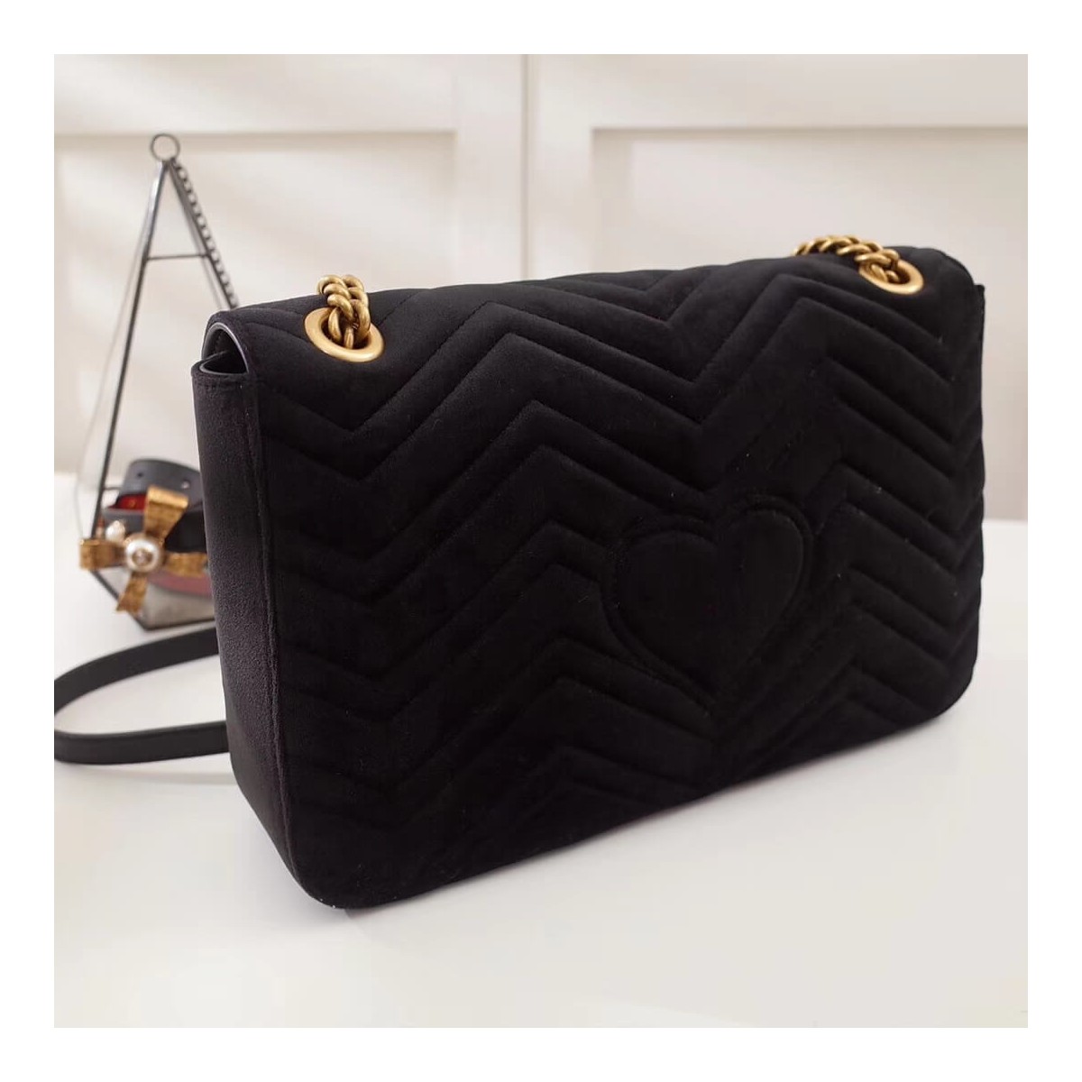 Gucci GG Marmont Medium Velvet Shoulder Bag 443496