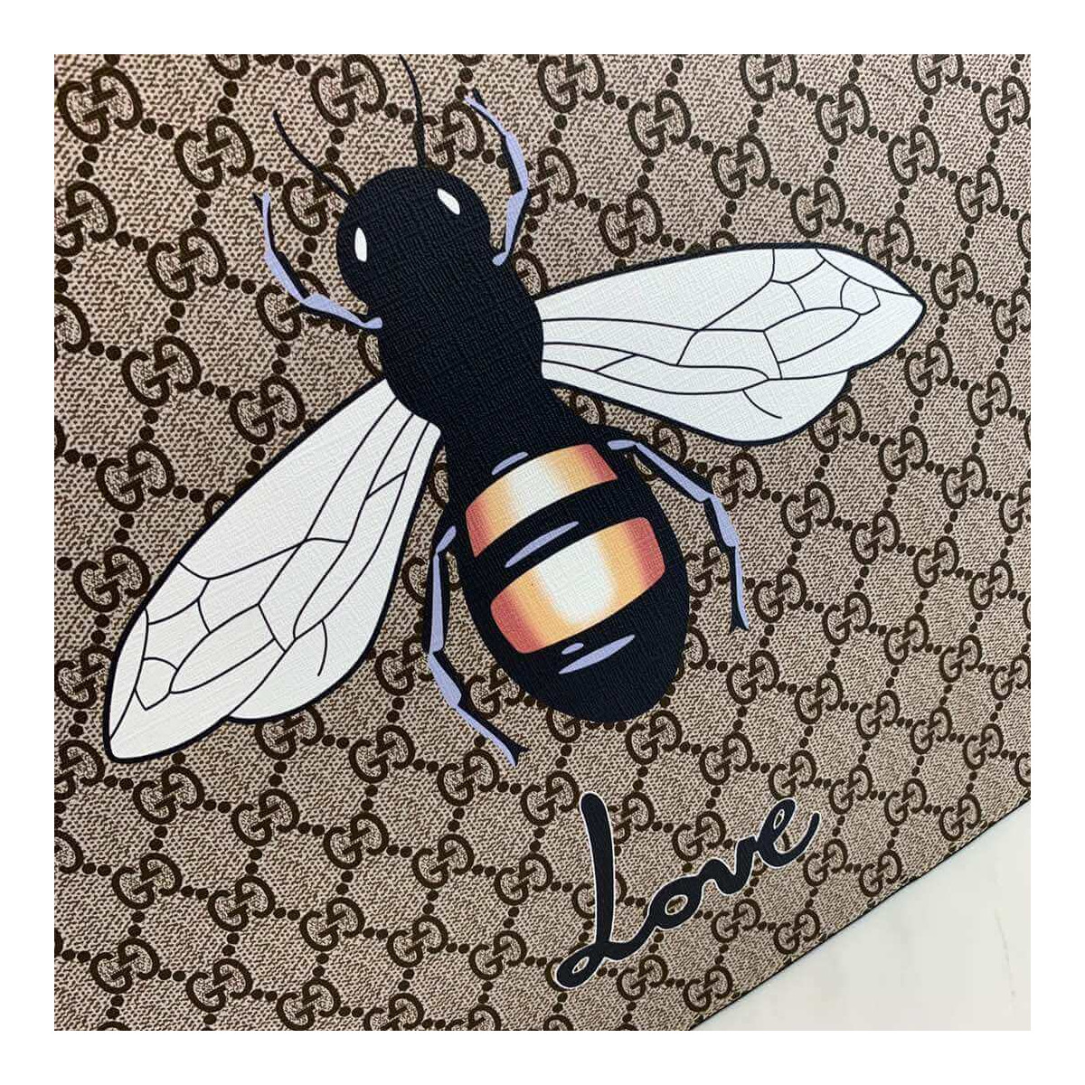 Gucci Bee Print GG Supreme Tote 450850