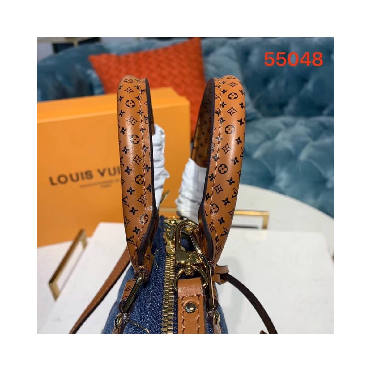 Louis Vuitton Denim Raw Alma BB M55048 Blue