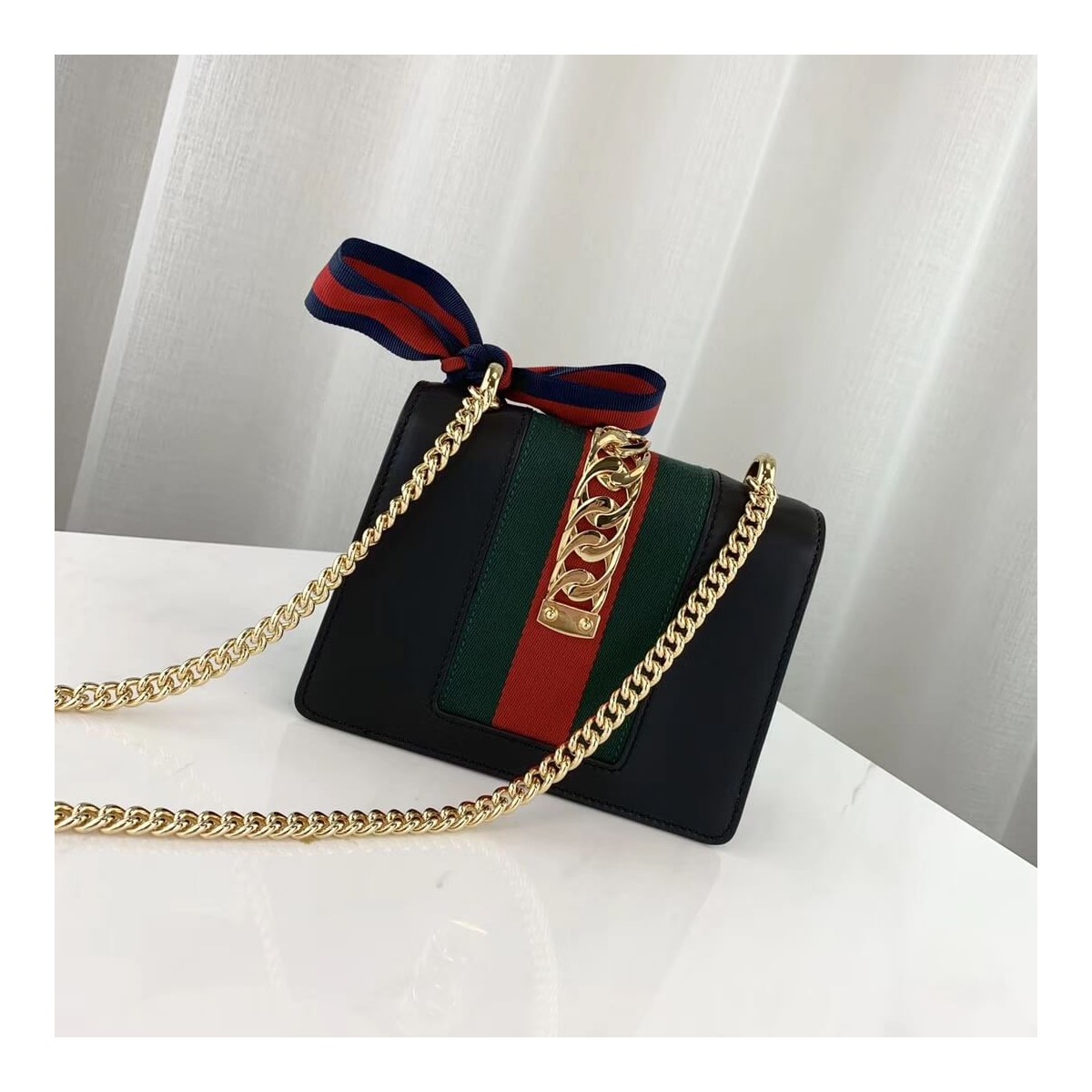 Gucci Sylvie Leather Mini Chain Bag 431666