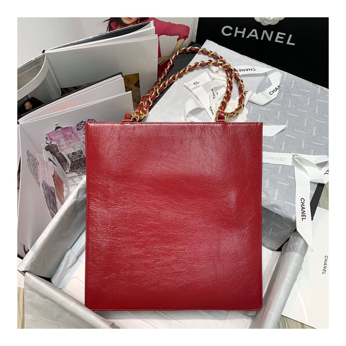 Chanel Shiny Aged Calfskin Shopping Bag AS1945