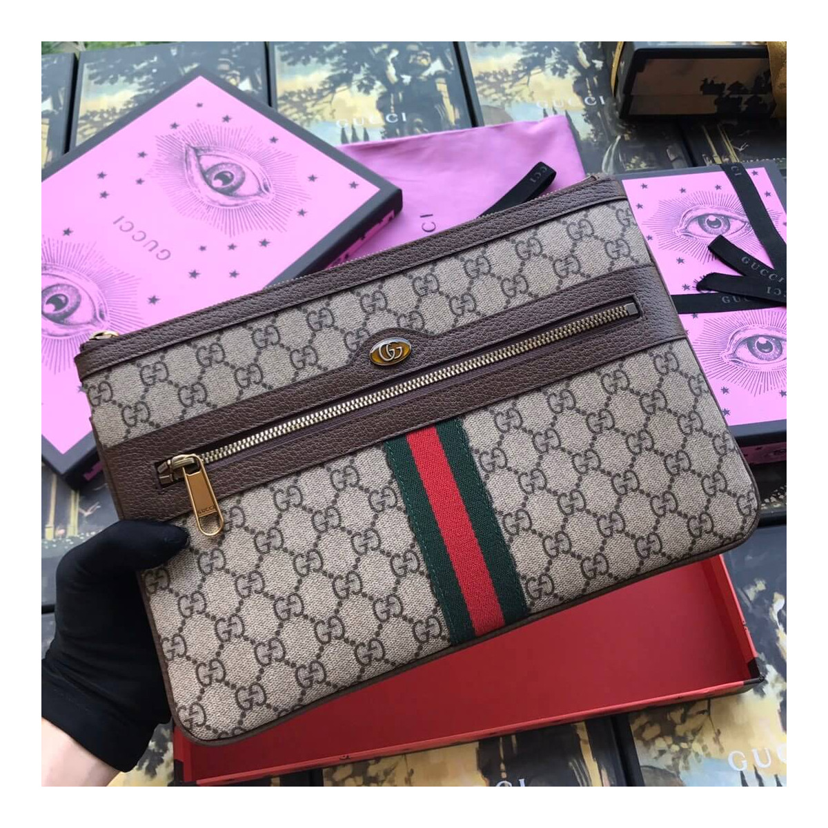 Gucci Ophidia GG Supreme Pouch 517551