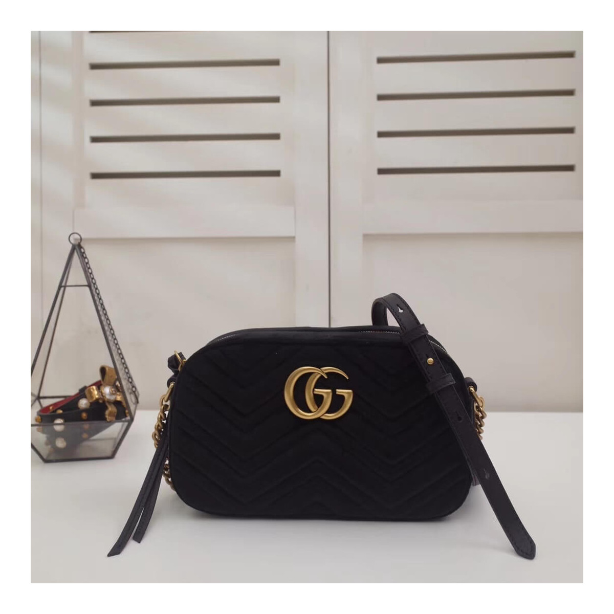 Gucci GG Marmont Velvet Small Shoulder Bag 447632