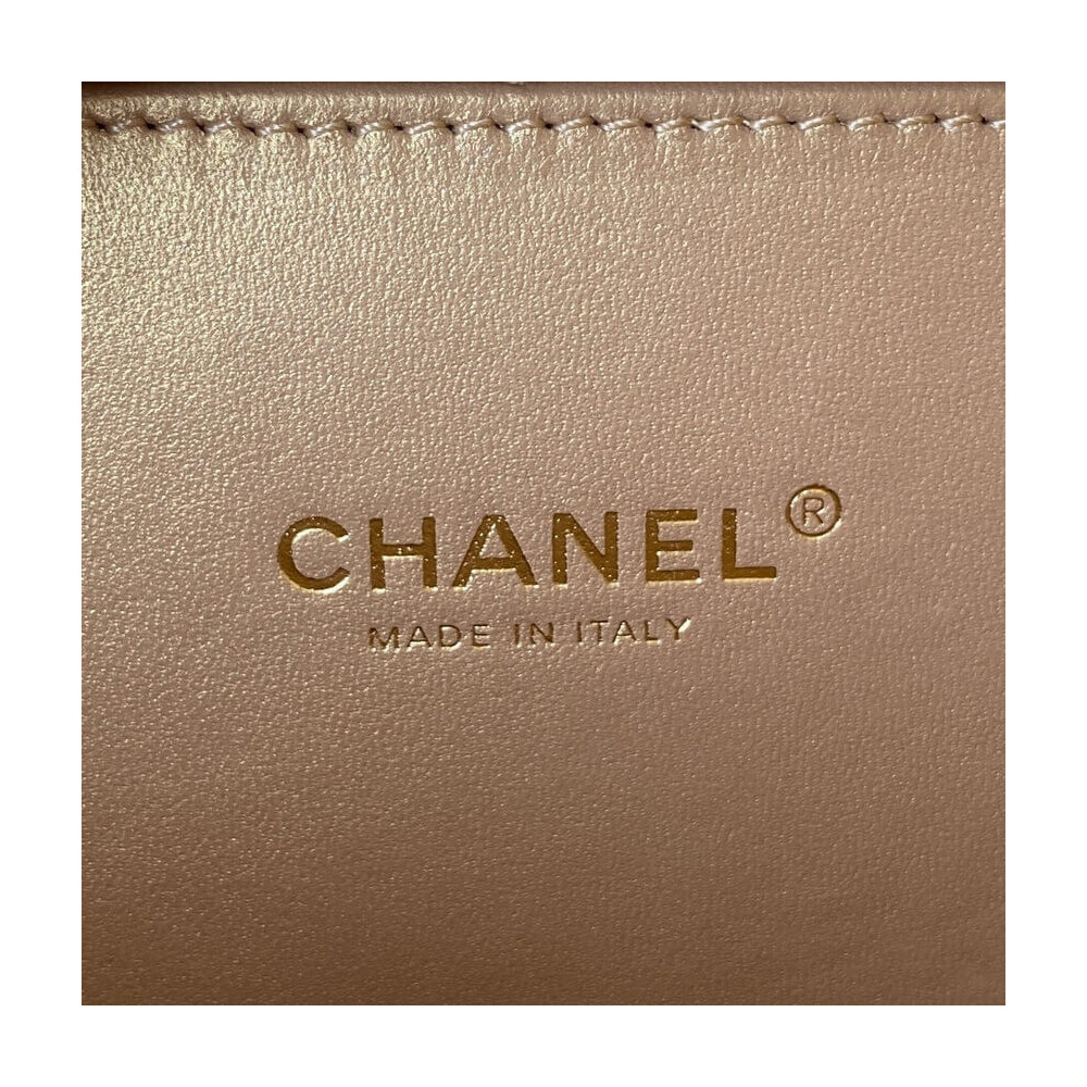 Chanel Gold Vanity Case in Lambskin Style AS2900