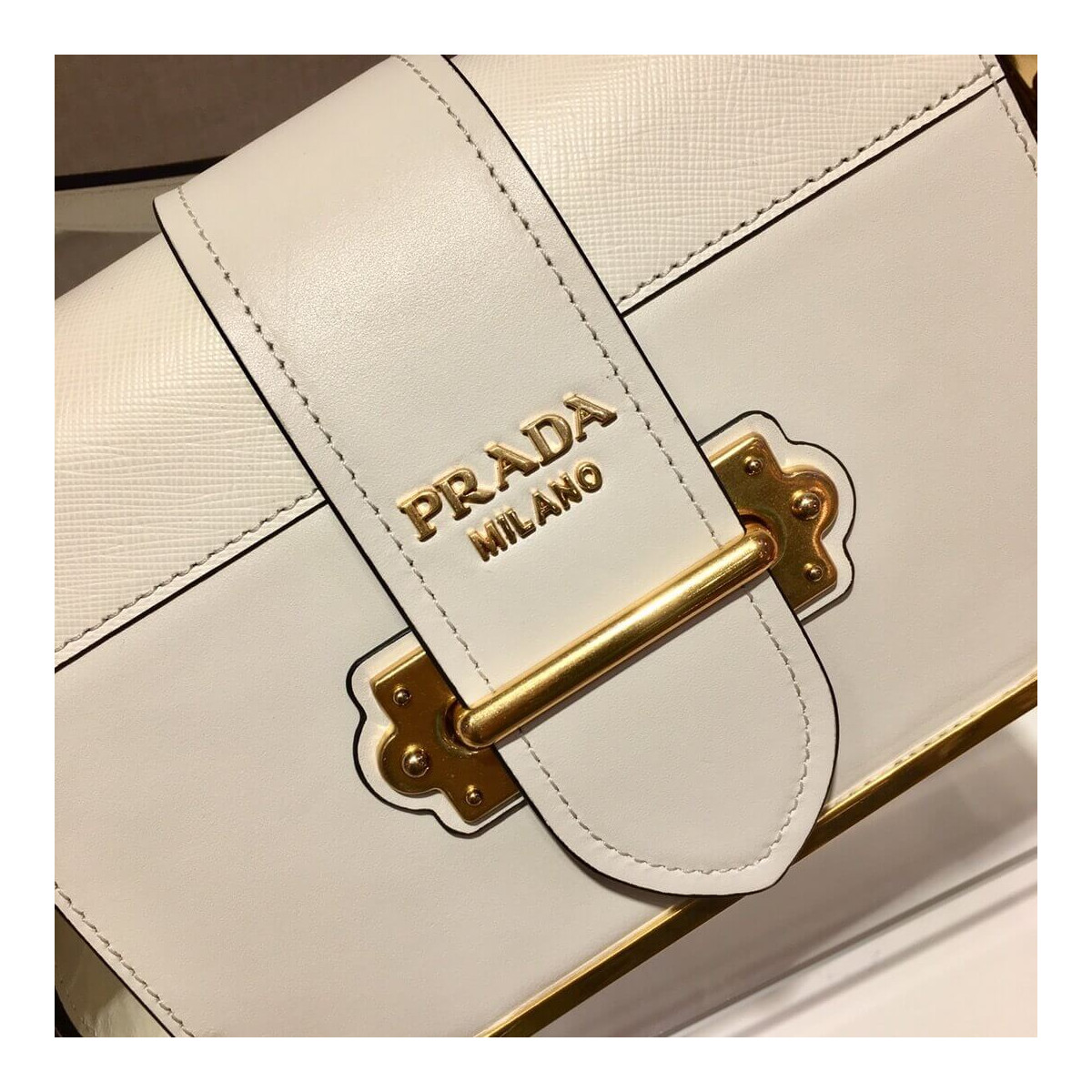 Prada Cahier Leather Shoulder Bag 1BD045