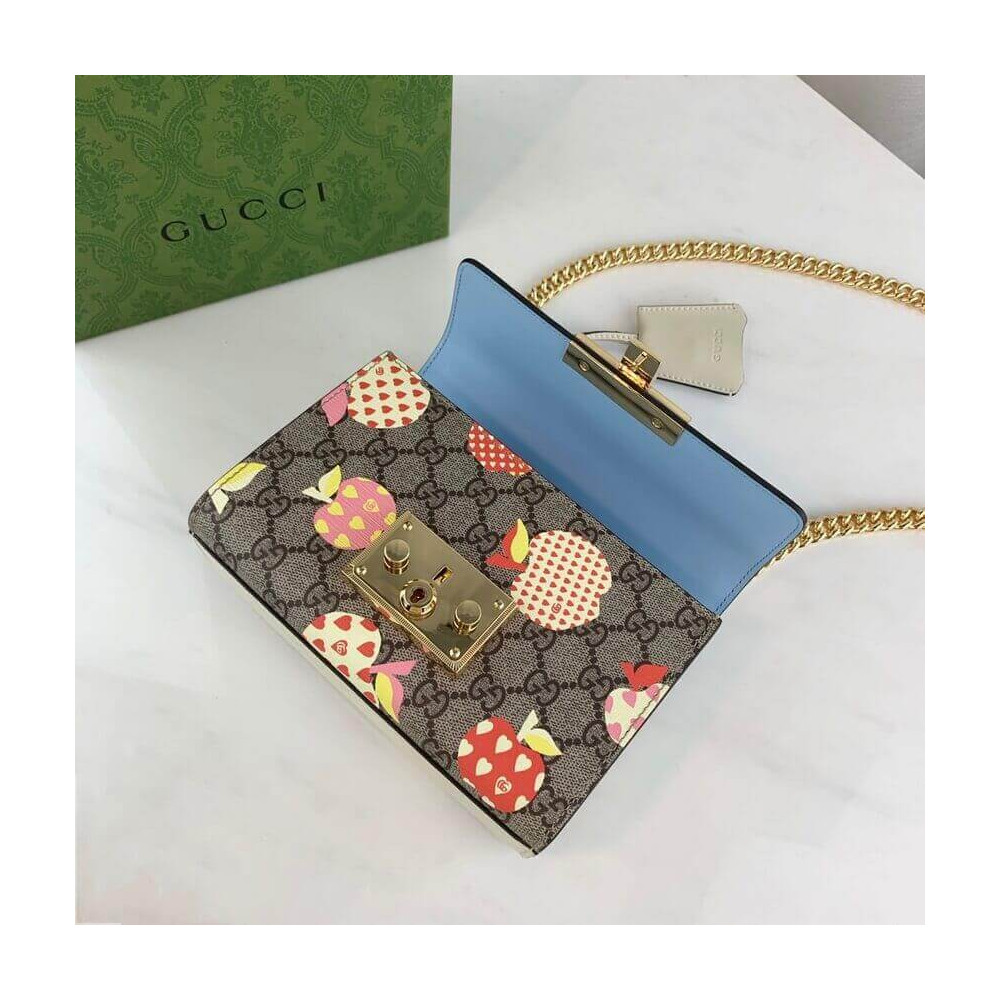 Gucci Padlock Heart Apple Pattern Small Shoulder Bag 409487