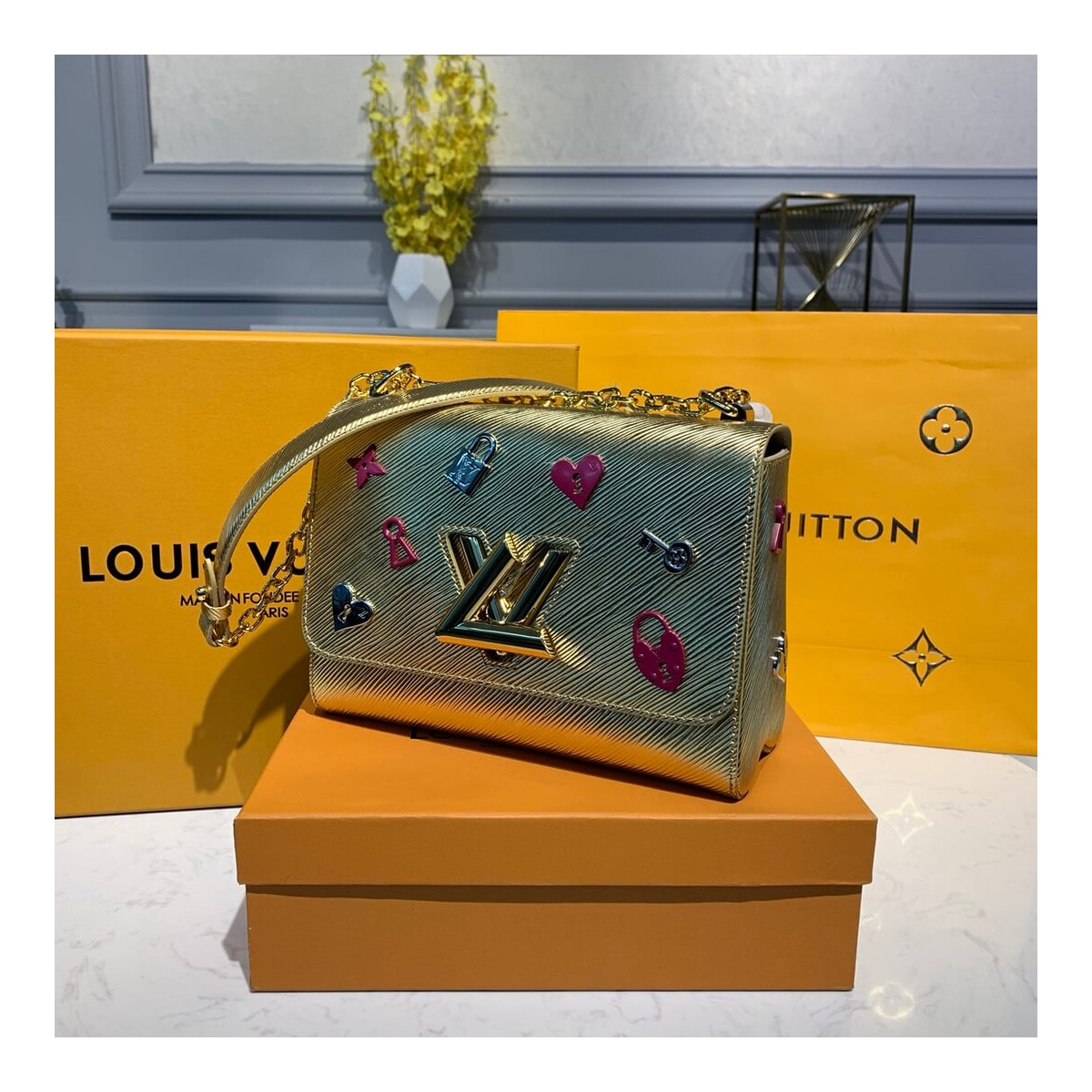 Louis Vuitton Epi Leather Twist MM M52891 Gold