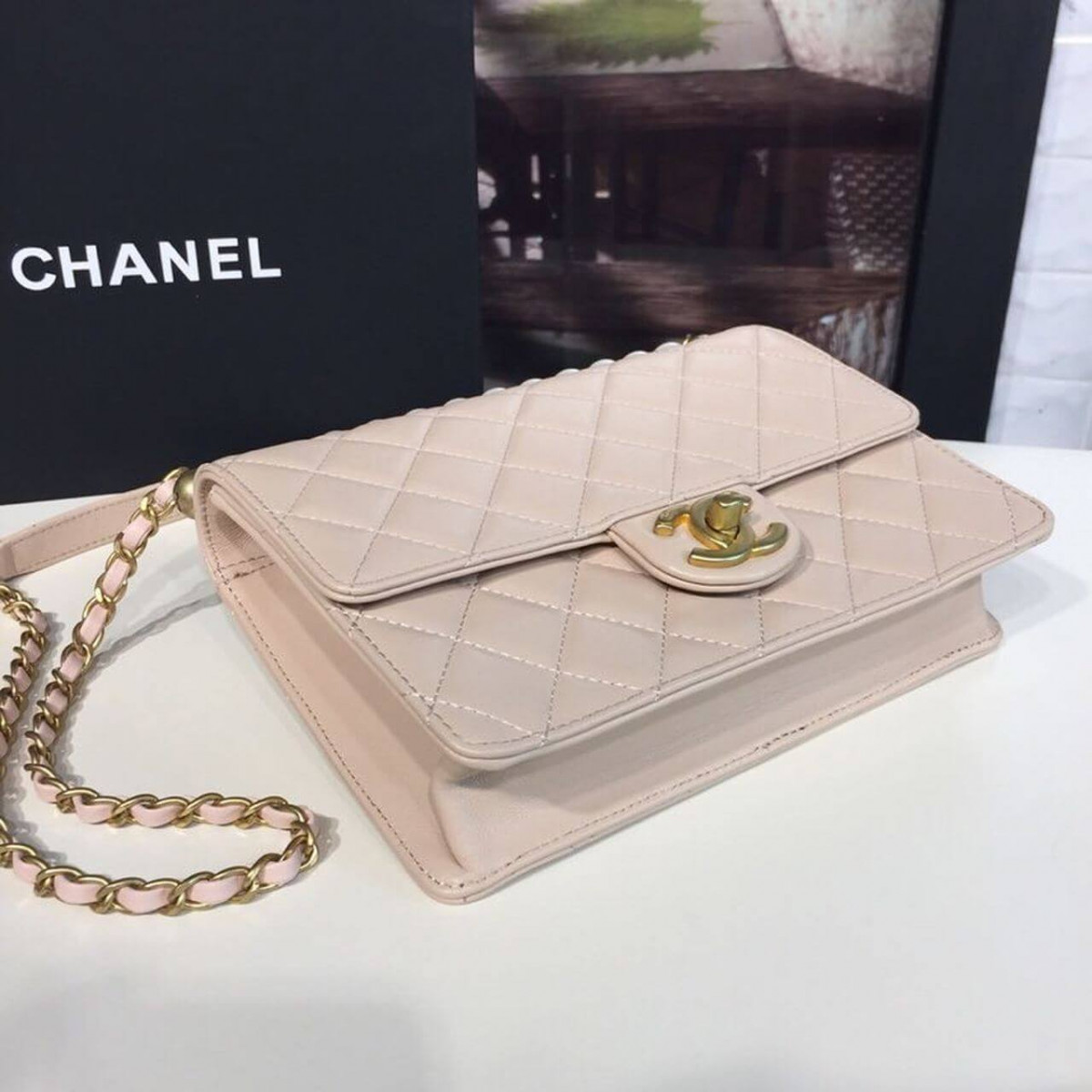 Chanel Pearl Chain Flap Bag  AS0585