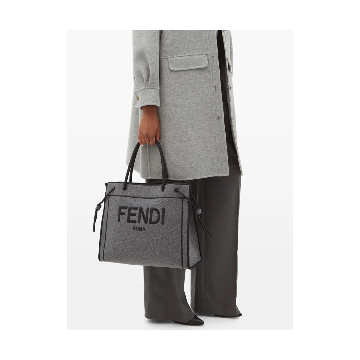 Fendi Logo Wool Shopper 8BH378