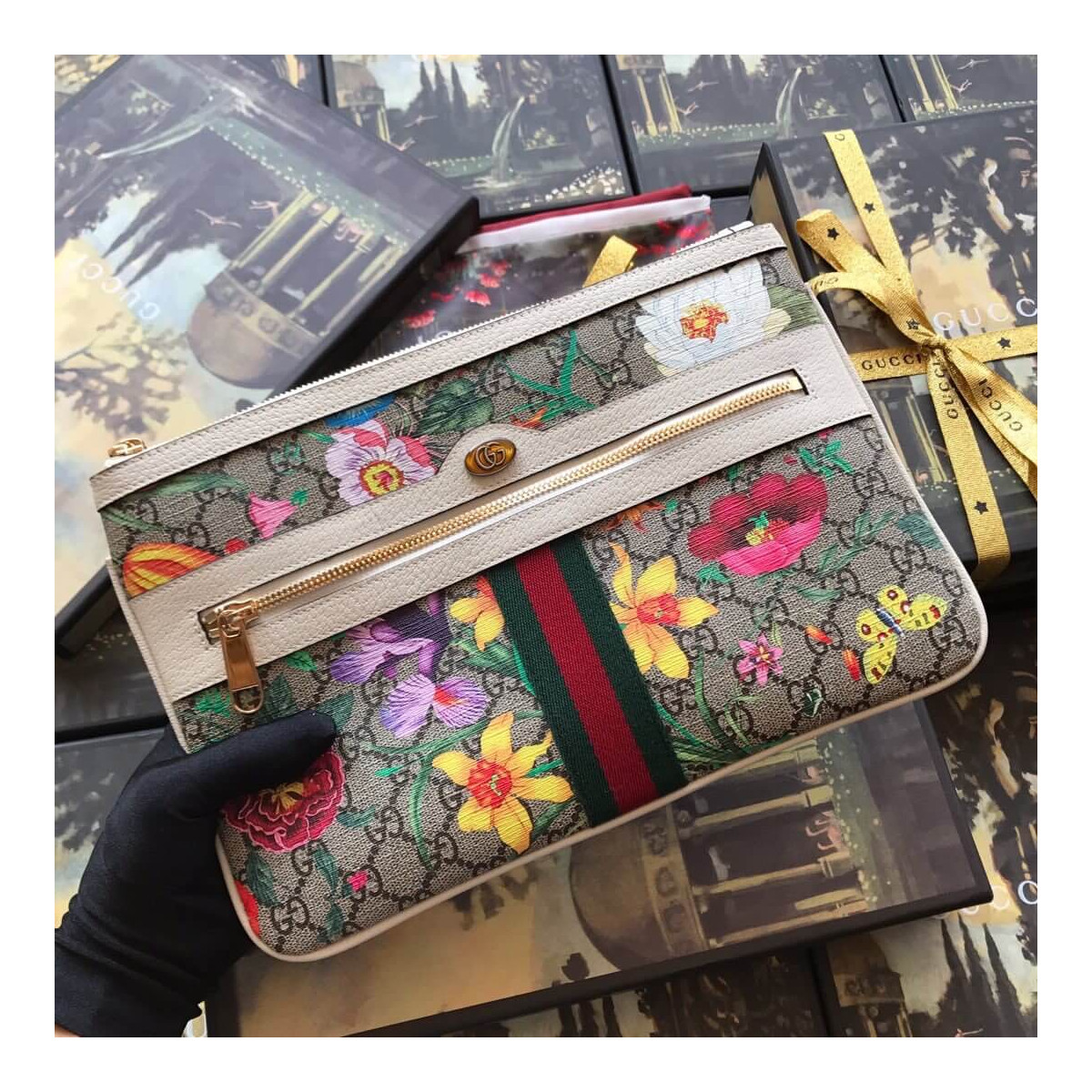 Gucci Ophidia GG Flora Pouch 517551