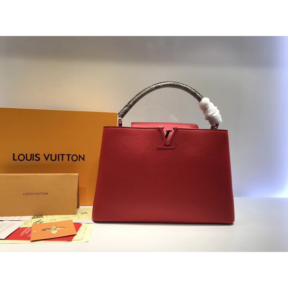 Louis Vuitton Taurillon Leather And Python Capucines MM N91711