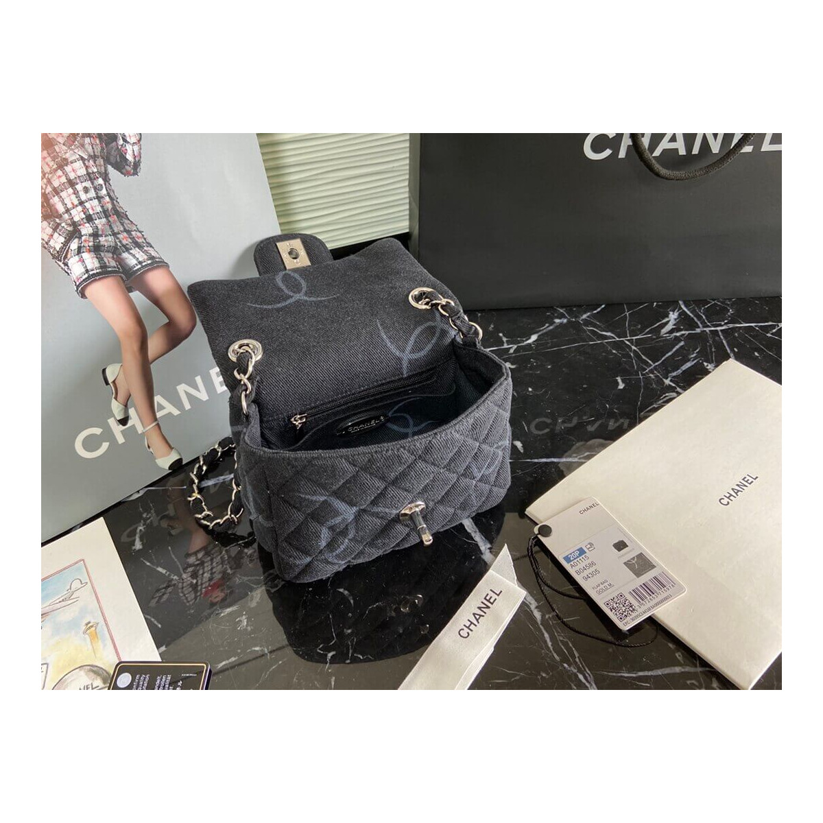 Chanel Denim Classic Flap Mini Bag AS2070