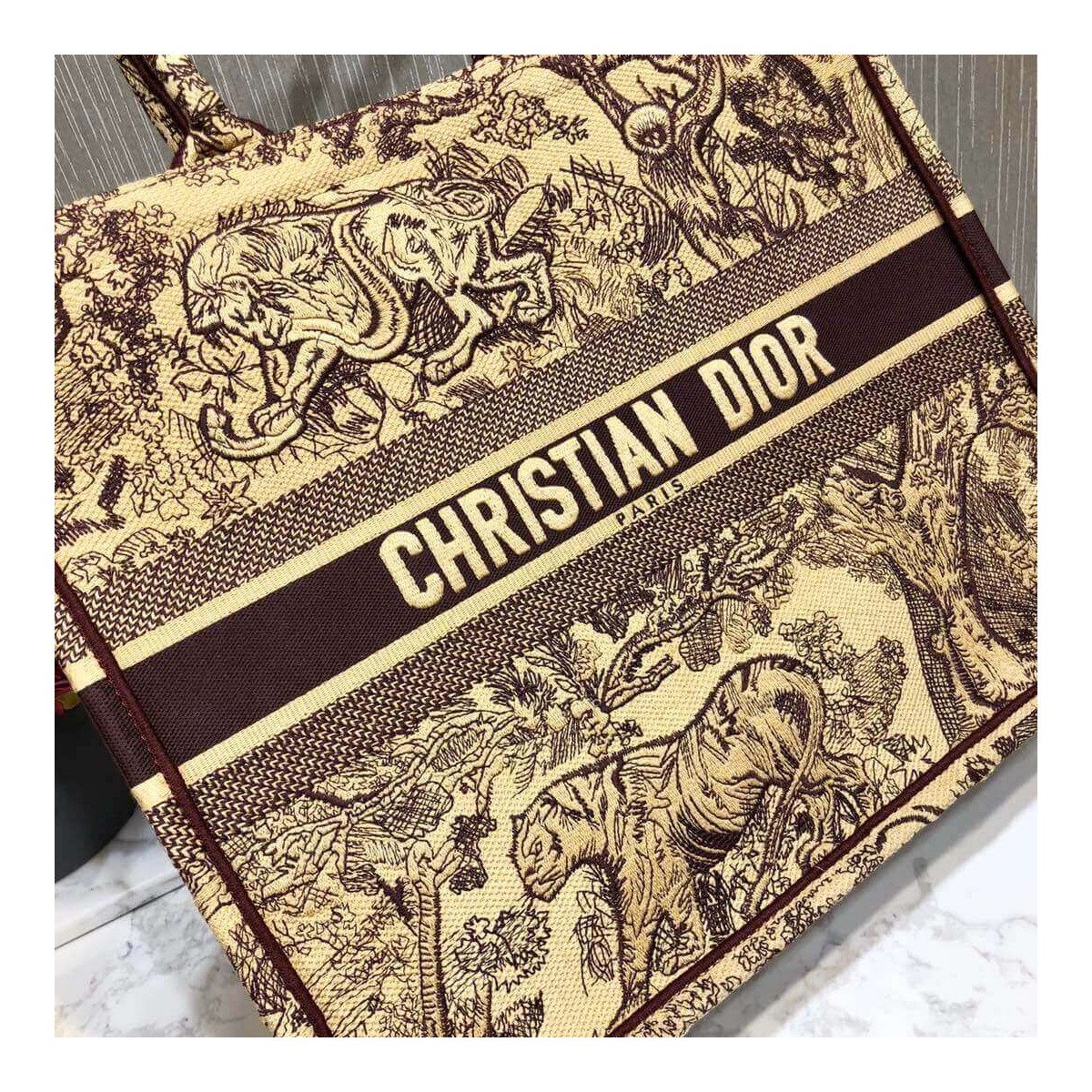 Christian Dior Book Tote Black Toile De Jouy Bag M1286