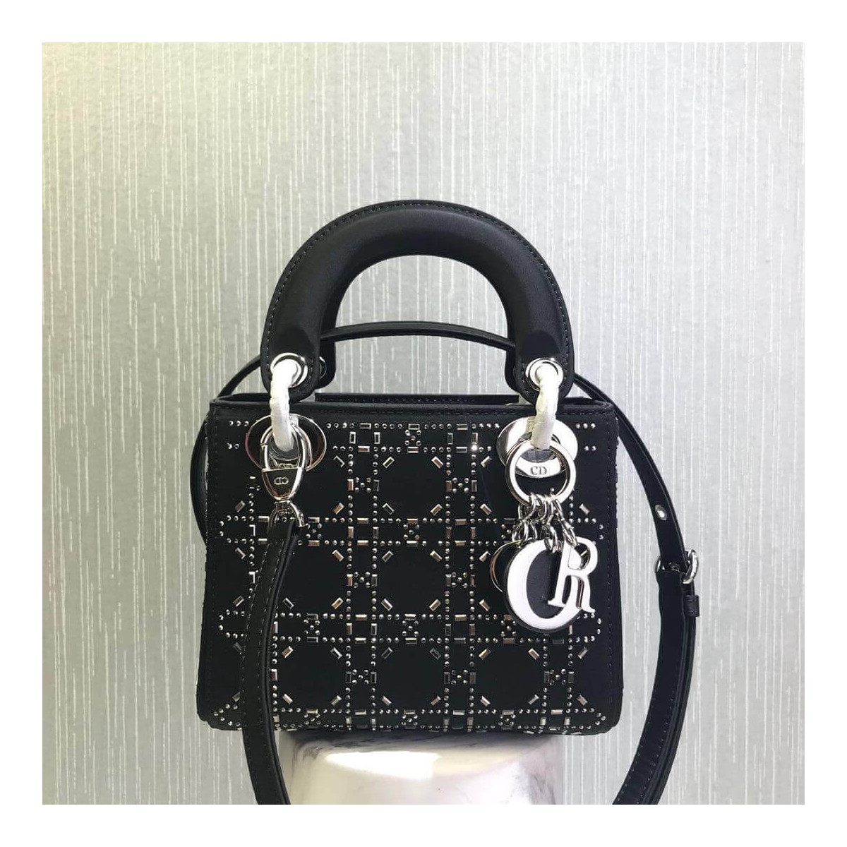 Christian Dior Rhinestones Mini Lady Dior Bag M0500