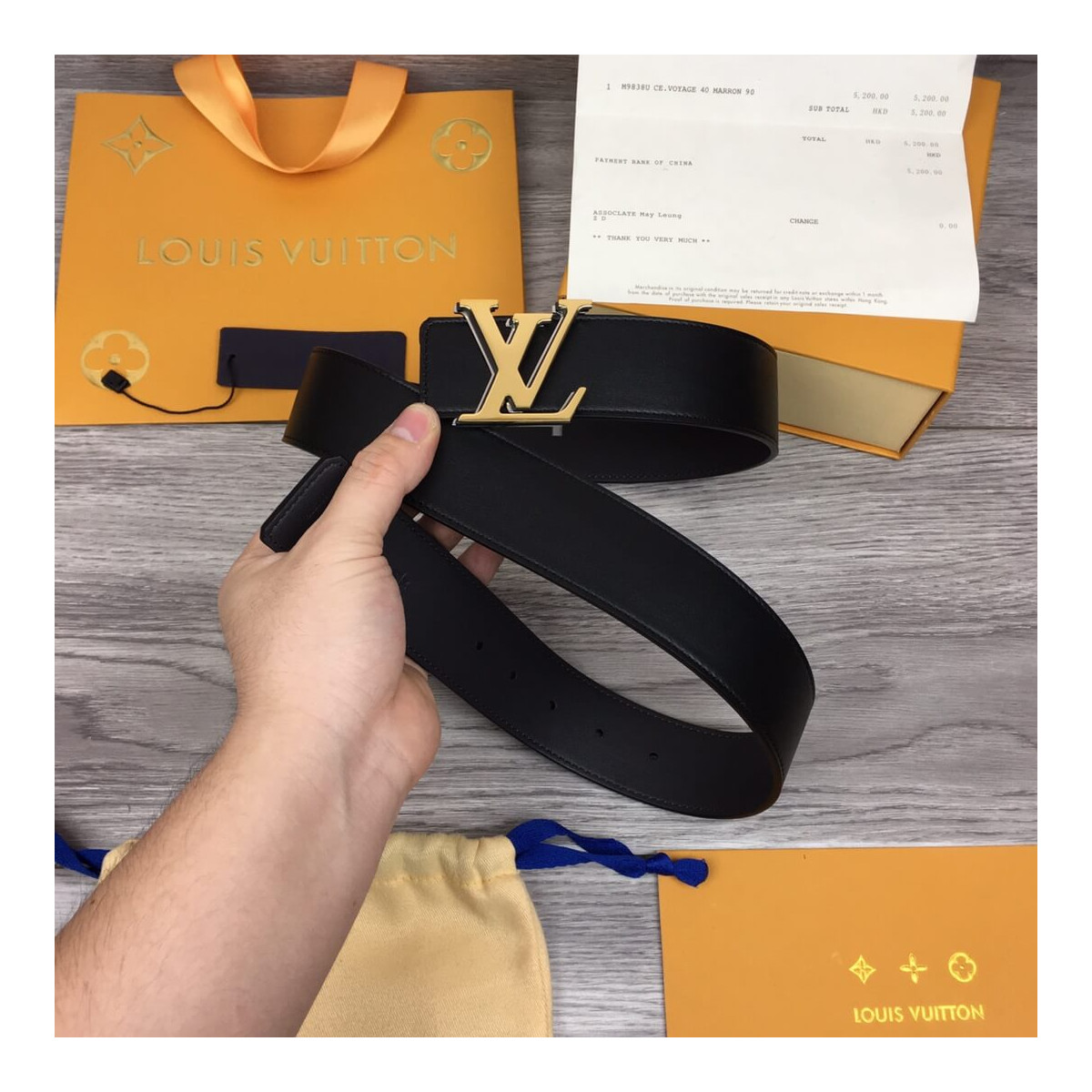 Louis Vuitton Optic 40mm Reversible Belt M0226T Black/Anthracite Gray