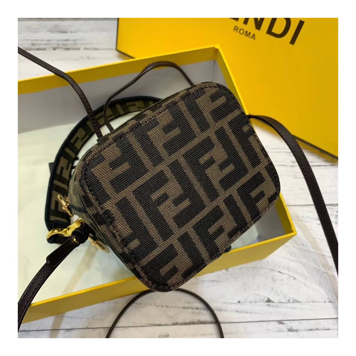 Fendi Mon Tresor Roma Amor Fabric Mini Bag 8BS010