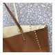 Valentino Garavani Medium Double Rockstud Reversible Tote Bag 0067J  Brown/White