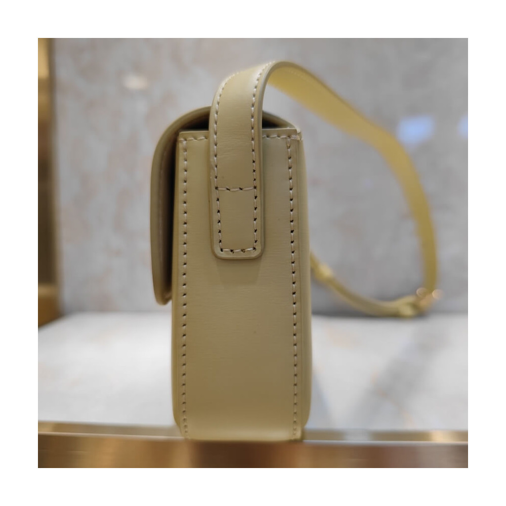 Celine Triomphe Shoulder Bag In Shiny Calfskin 194143 Papyrus