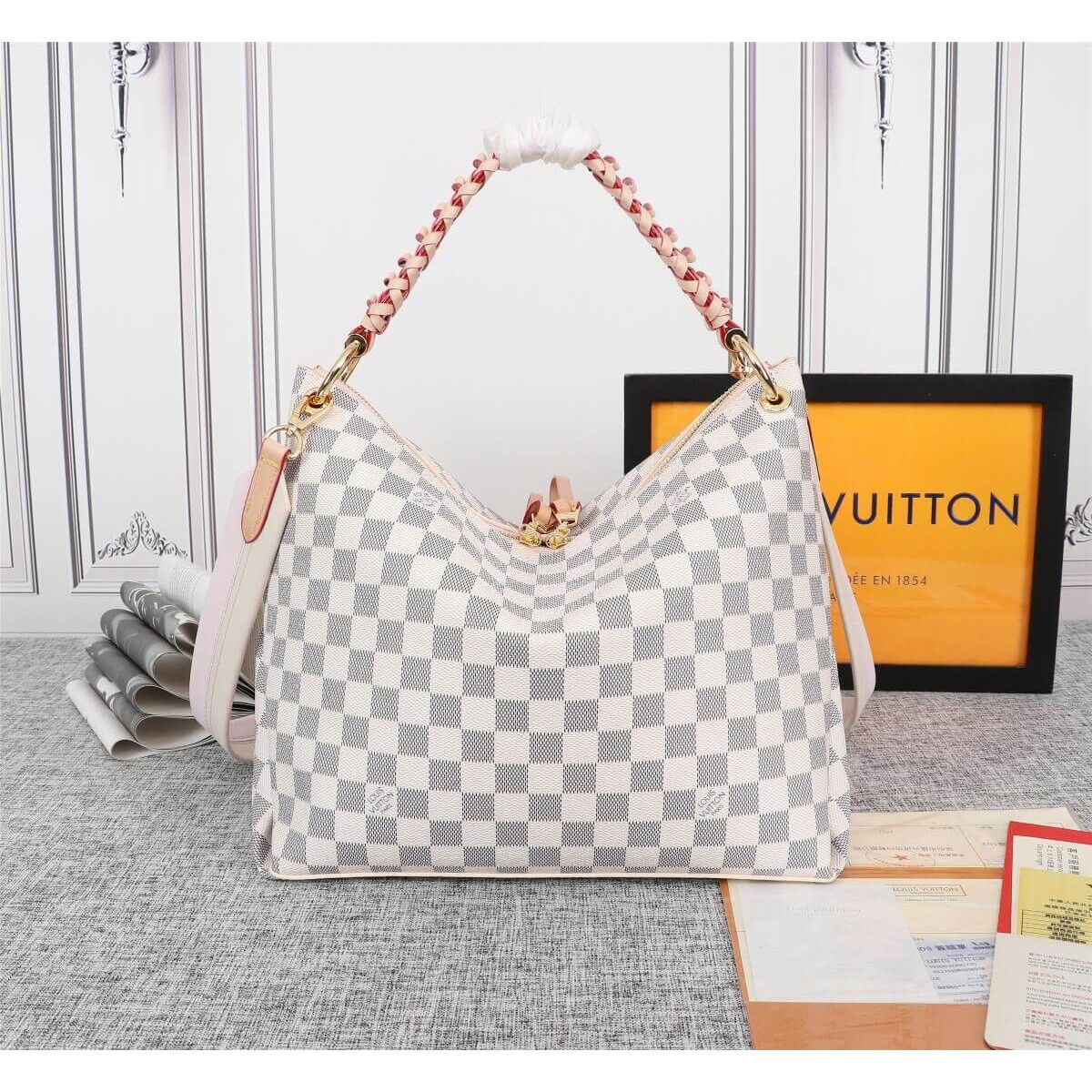 Louis Vuitton Damier Azur Beaubourg Hobo MM N40343