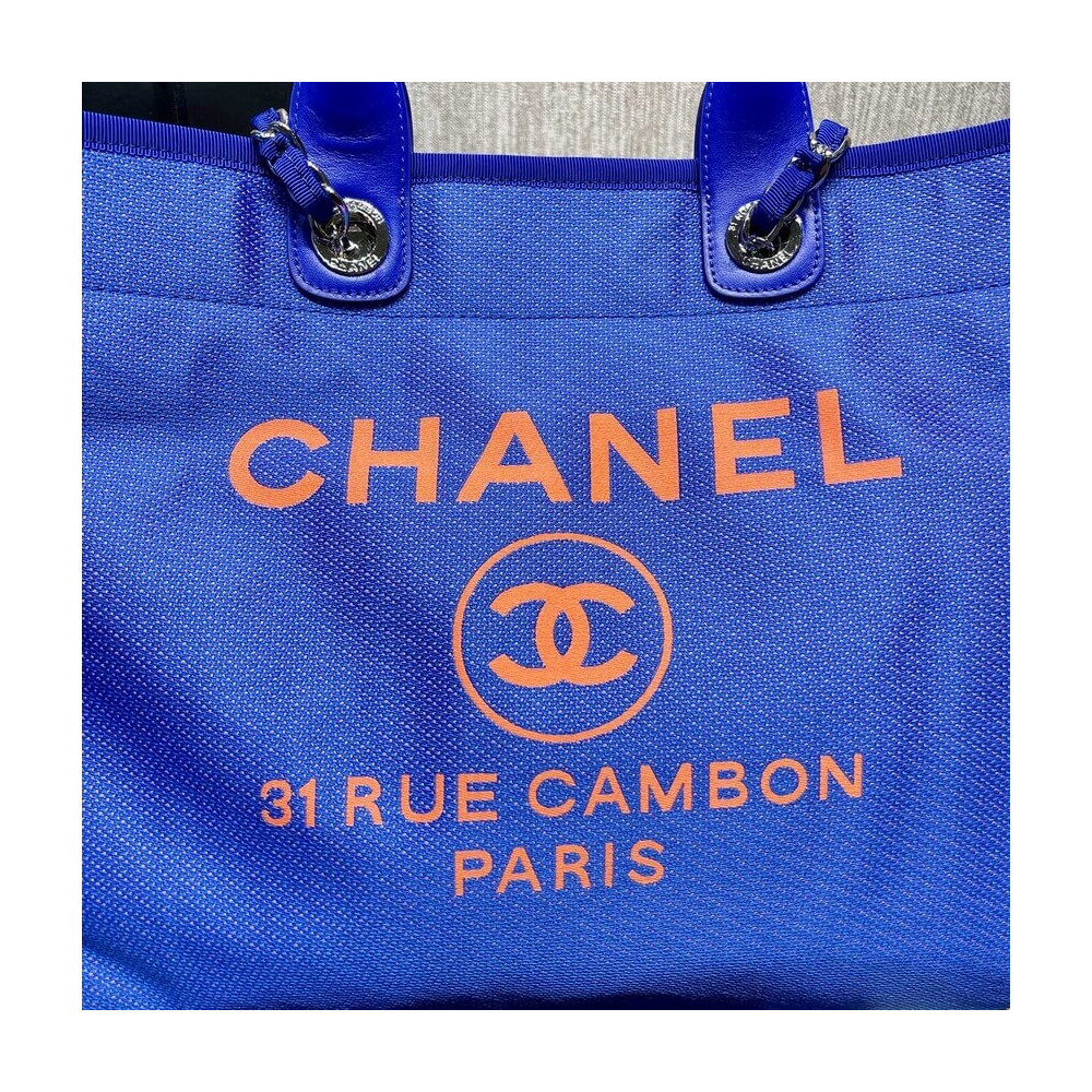 Chanel 21S Deauville Blue Orange Large Shopping Bag A66941