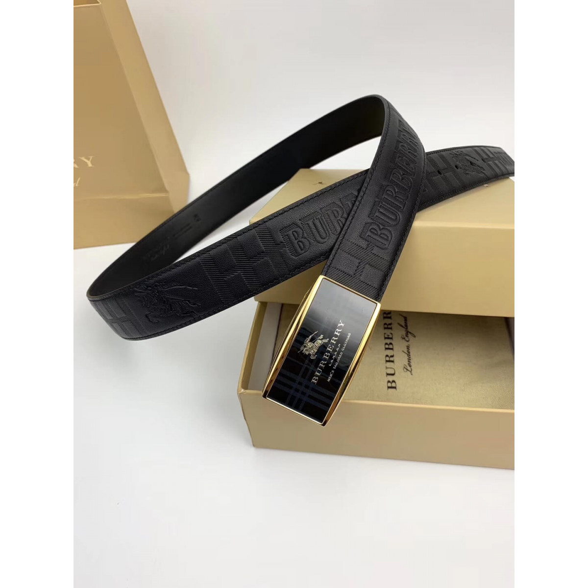 Burberry London Check Leather Belt 40749