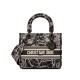 Christian Dior Medium Lady D-Lite Bag Black and White Around the World Embroidery M0565