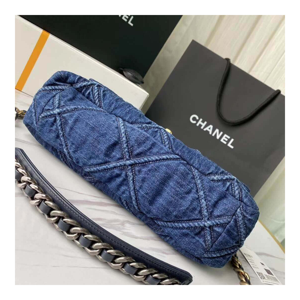 Chanel 19 Large Flap Bag AS1161 Denim