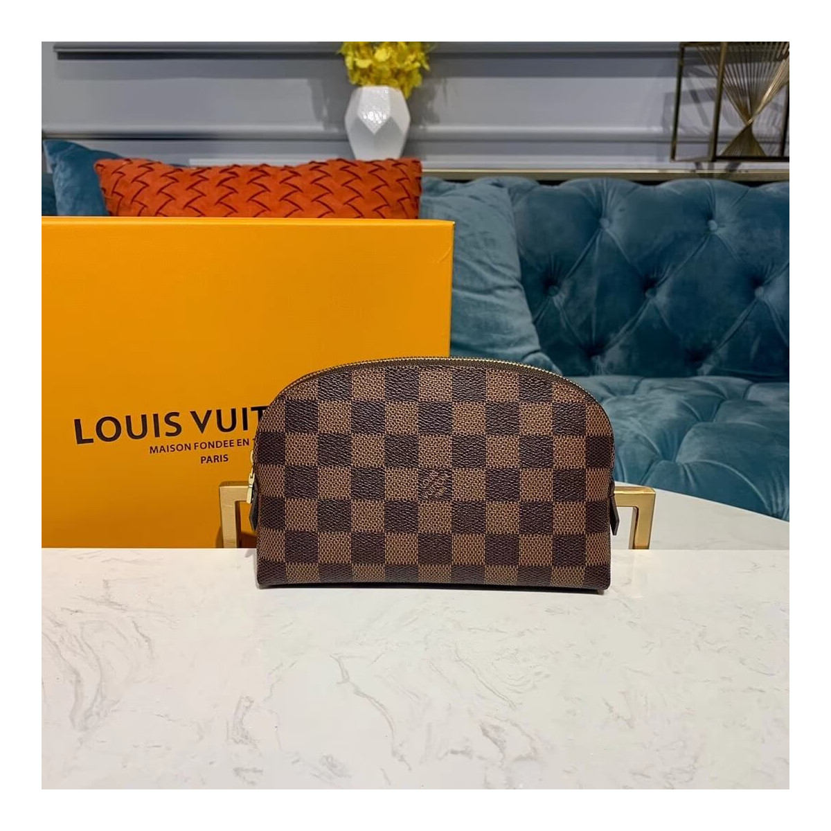 Louis Vuitton Damier Ebene Cosmetic Pouch N47516