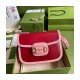 Gucci Horsebit 1955 Small Shoulder Bag 602204 Red and Pink Leather