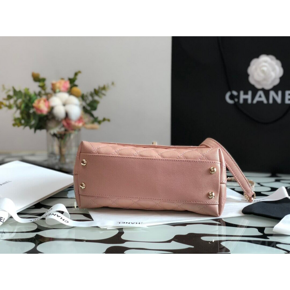 Chanel Grained Calfskin Mini Flap Bag with Top Handle 99003