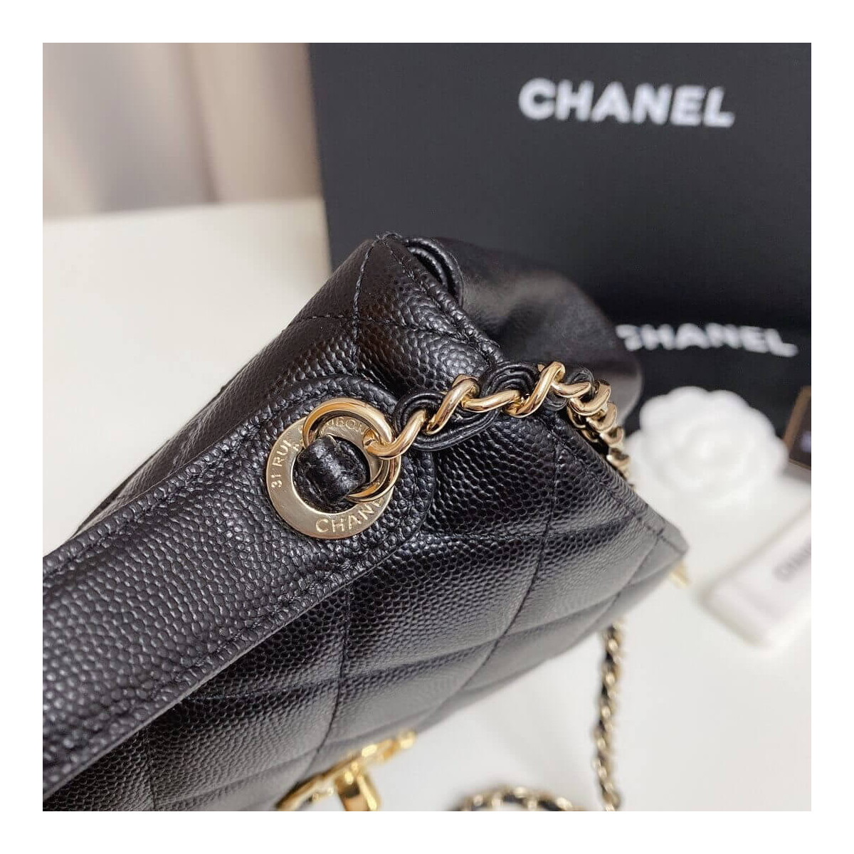 Chanel Quilted Caviar Leather Small Business Affinity Bag A93749