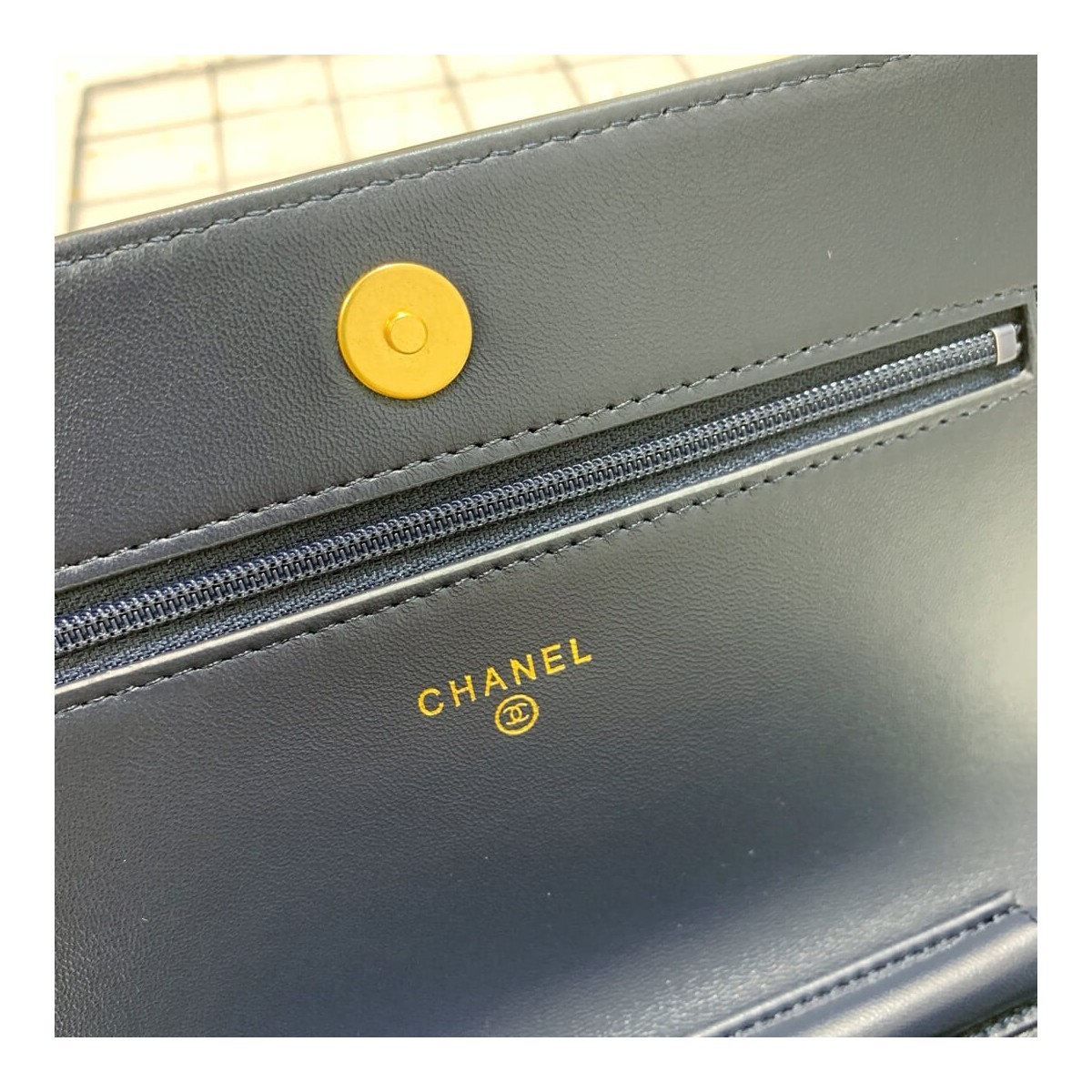 Chanel Chevron Crinkled Calfskin Gabrielle Wallet on Chain WOC Bag A86025