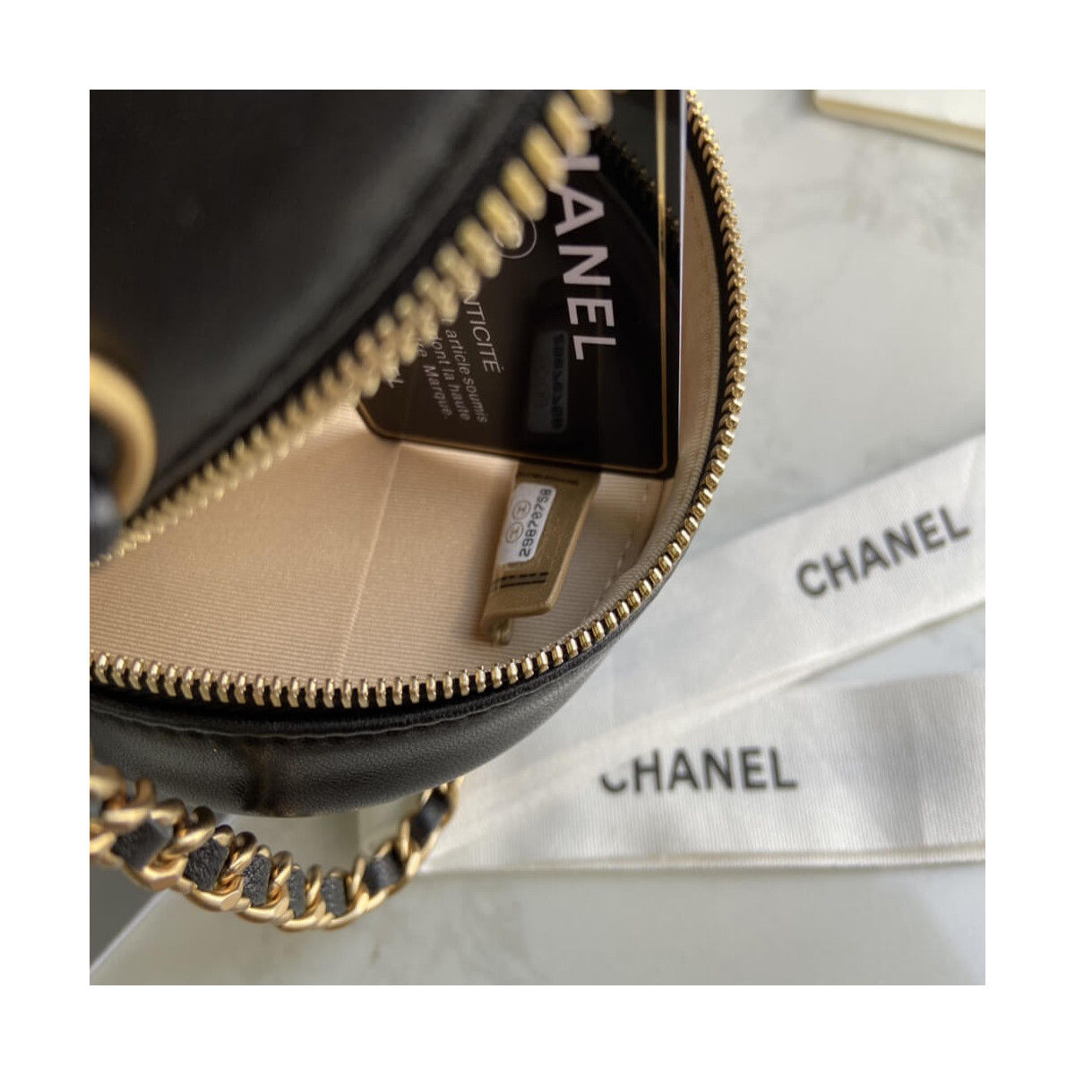 Chanel Studded CC Detail Round Bag AS1180