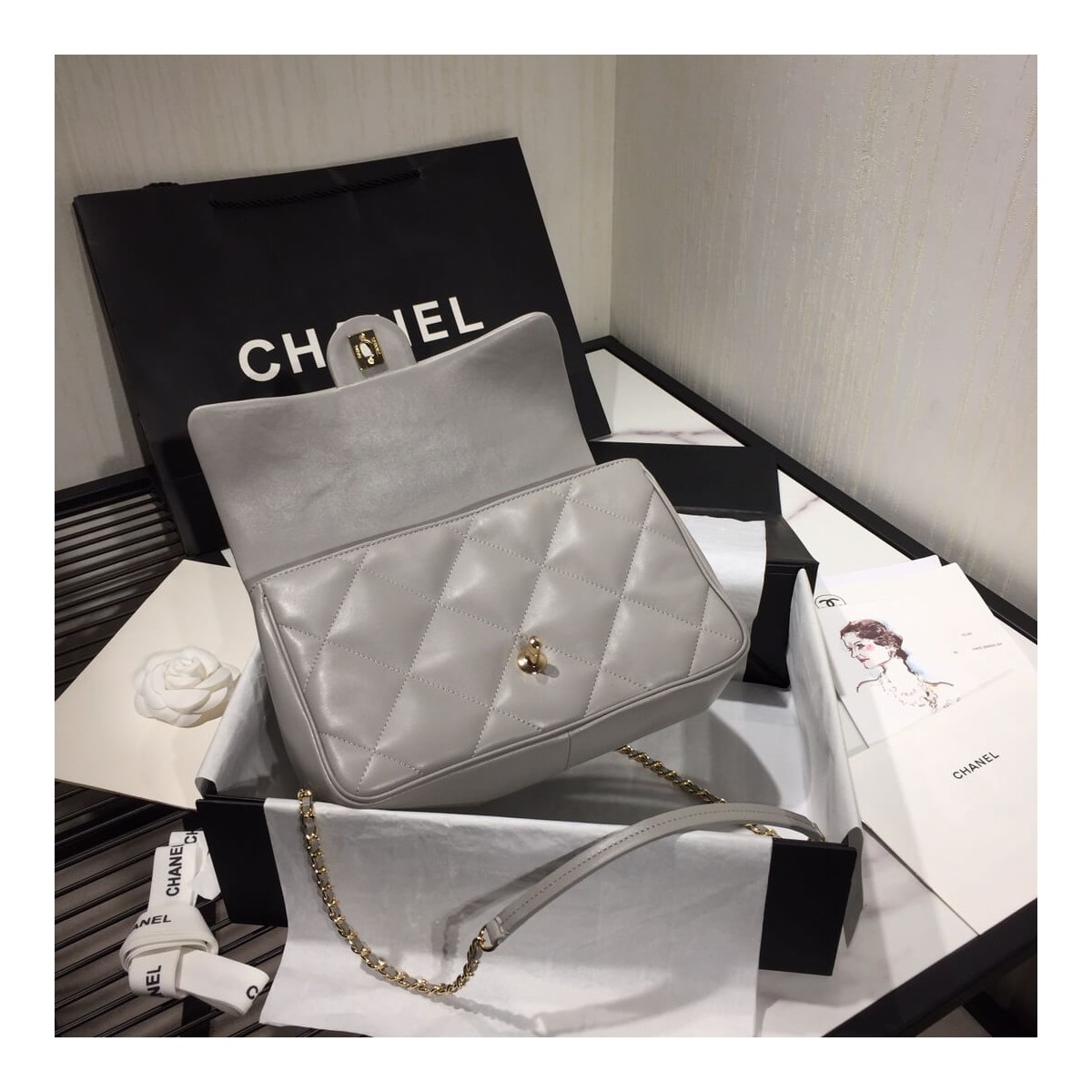 Chanel Large Flap Bag With Handle AS1115