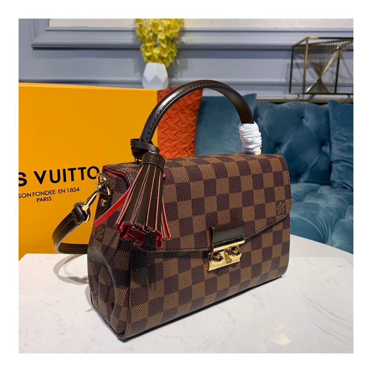 Louis Vuitton Damier Ebene Canvas Croisette N53000