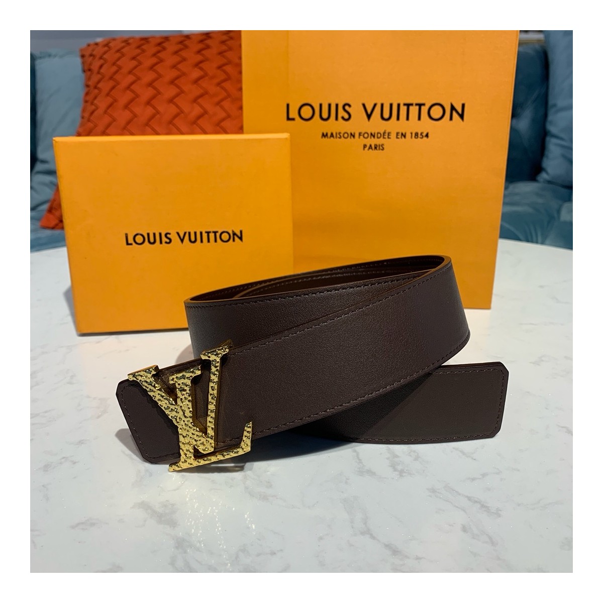 Louis Vuitton 40mm LV Mosaic Reversible Belt M0164U