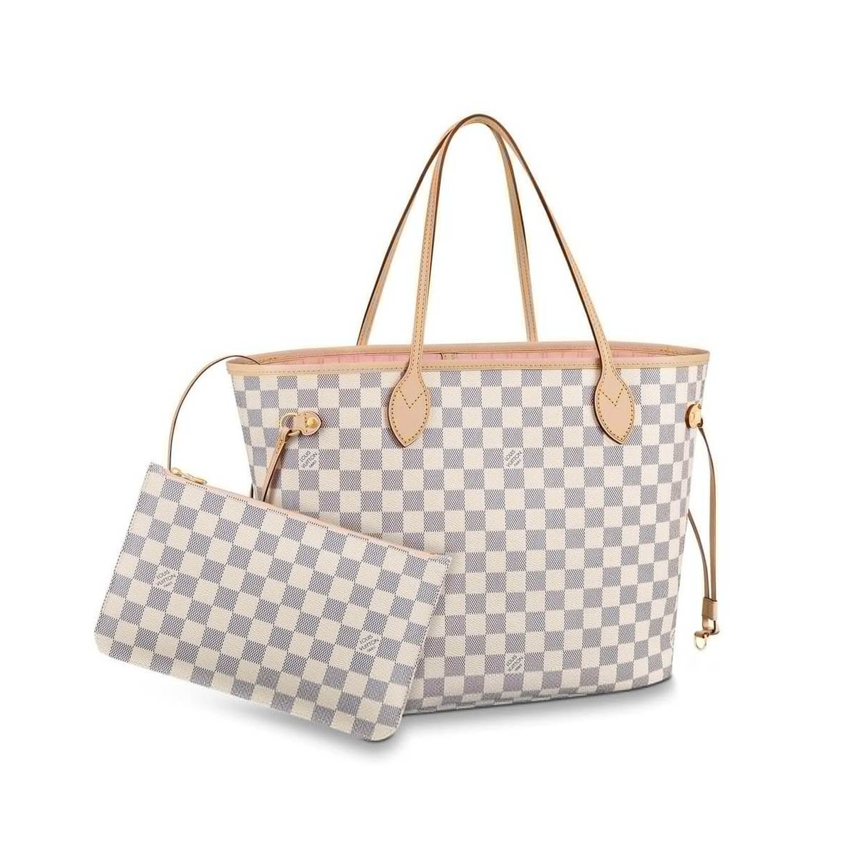 Louis Vuitton Damier Azur Canvas Neverfull MM N41605 Pink