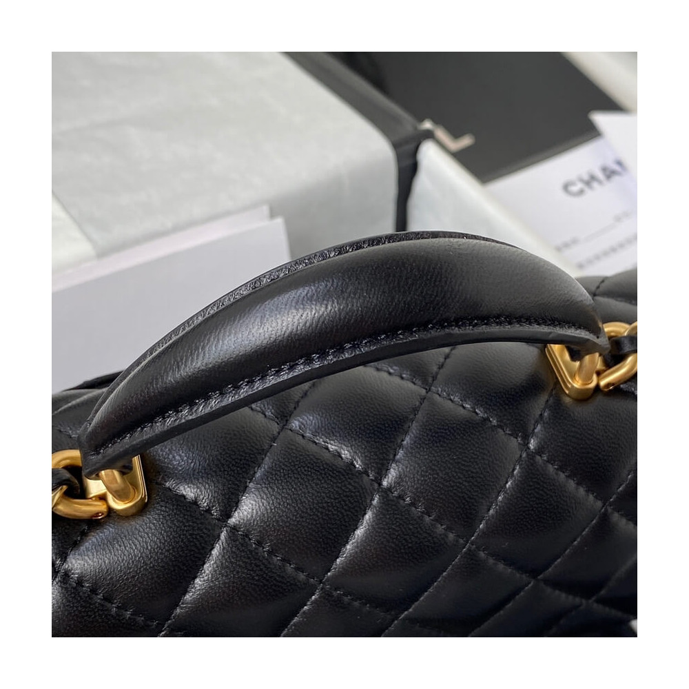 Chanel Mini Flap Bag With Top Handle AS2431 in Iridescent Lambskin