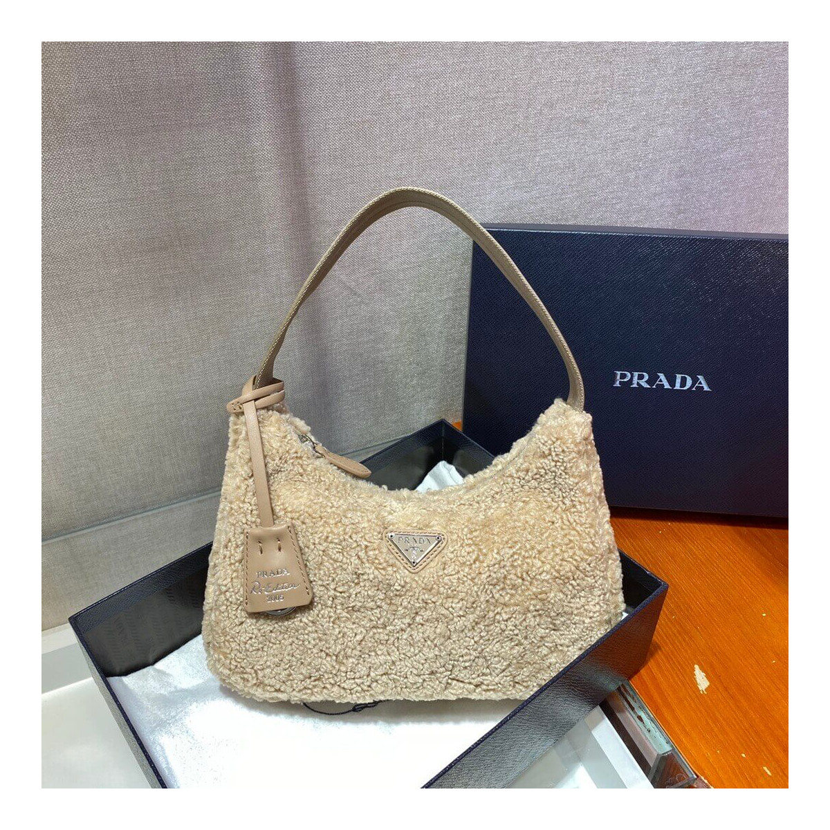 Prada Re-Edition 2000 Shearling Mini Bag NE515