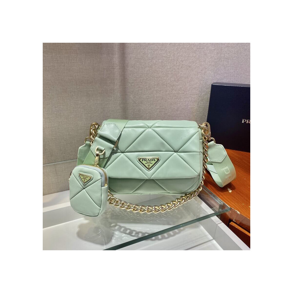 Prada System Lambskin Leather Patchwork Bag 1BD292