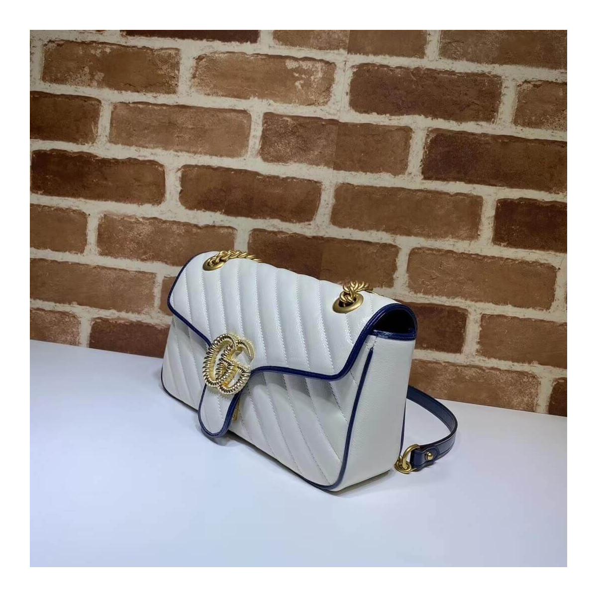 Gucci GG Marmont Small Shoulder Bag 443497 White