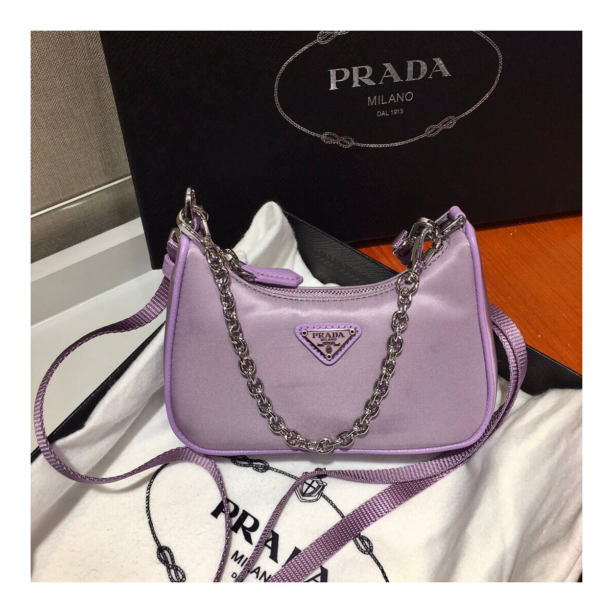 Prada Mini Nylon Hobo Bag 15cm 1BC204