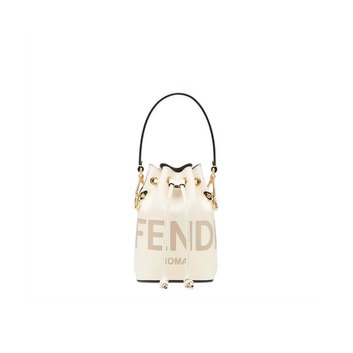 Fendi Mon Tresor Mini Logo-Print Leather Bucket Bag 8BS010