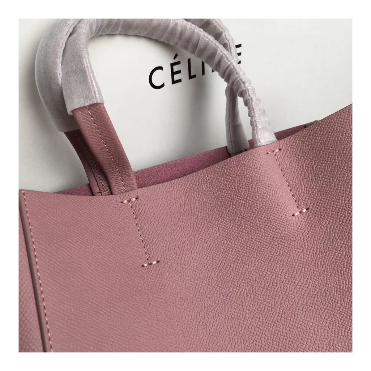 Celine Small Cabas In Grained Calfskin 189813 Pink/Black