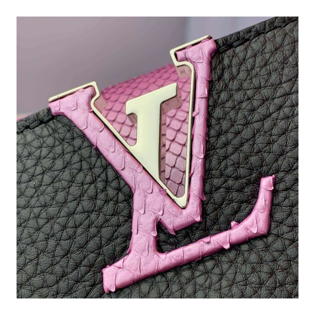 Louis Vuitton Taurillon Leather and Ayers Snakeskin Capucines Mini M55914