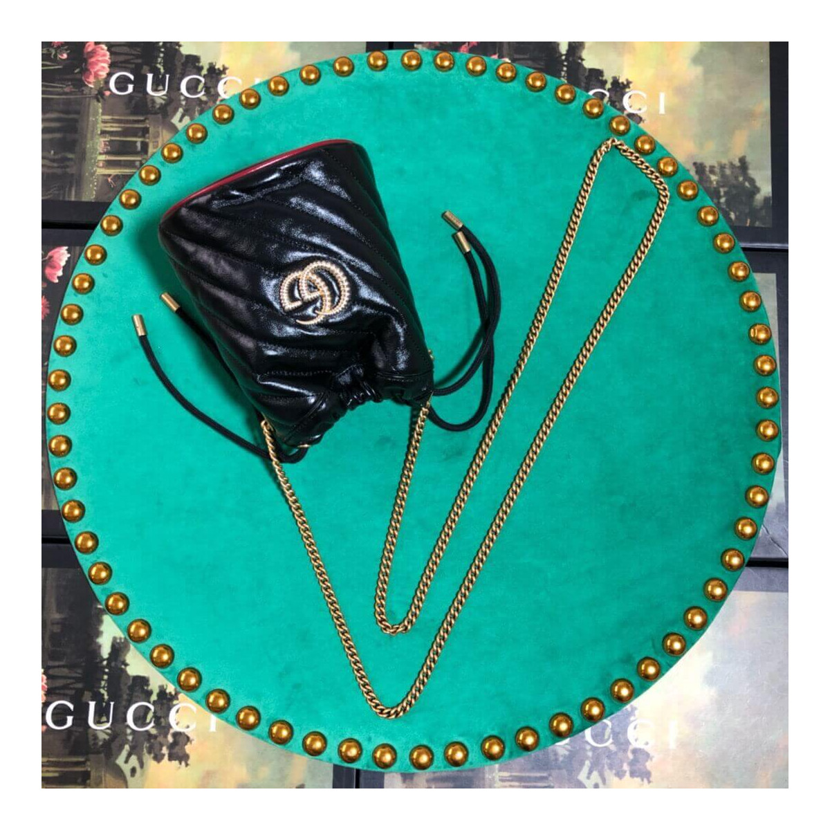 Gucci GG Marmont Mini Bucket Bag 575163 Black