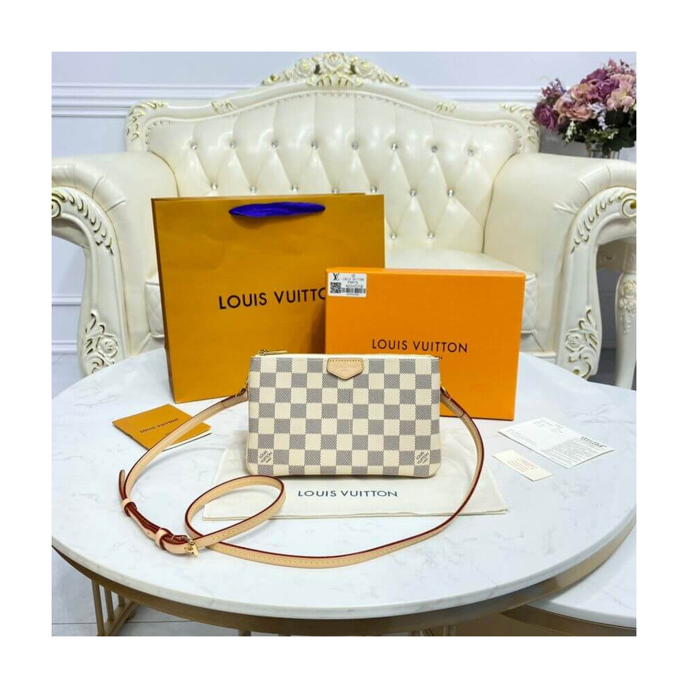 Louis Vuitton Damier Azur Double Zip Pochette N60460