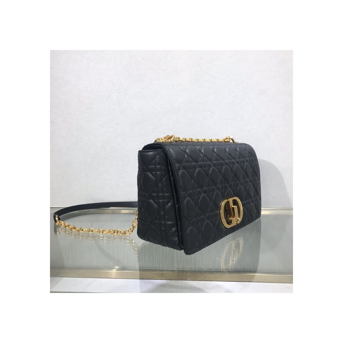 Dior Large Caro Bag Black Supple Cannage Calfskin M9243