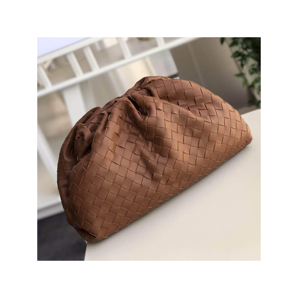 Bottega Veneta Woven Leather The Pouch Clutch 576175